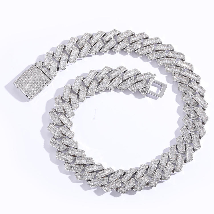 Emerald Cut Cuban Link Necklace