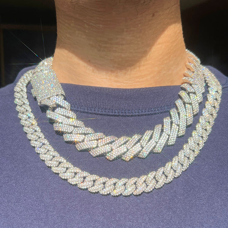 Three Rows Cuban Link Necklace