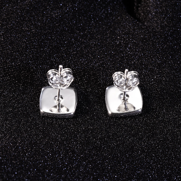 Multi-Stone Square Stud Earrings