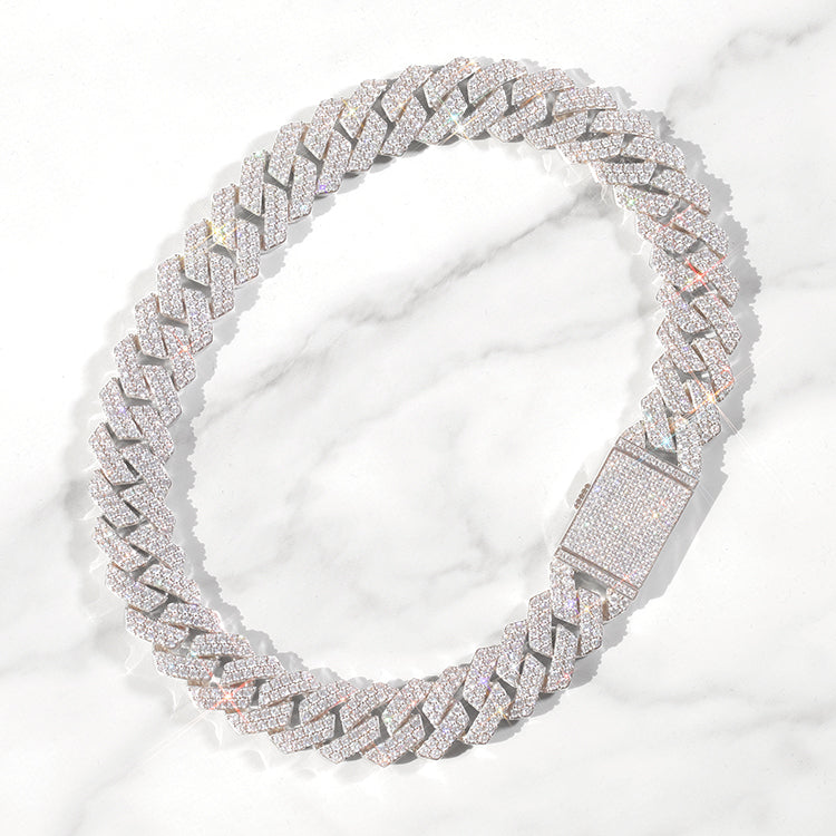 Two Rows Cuban Link Necklace (Box Clasp)