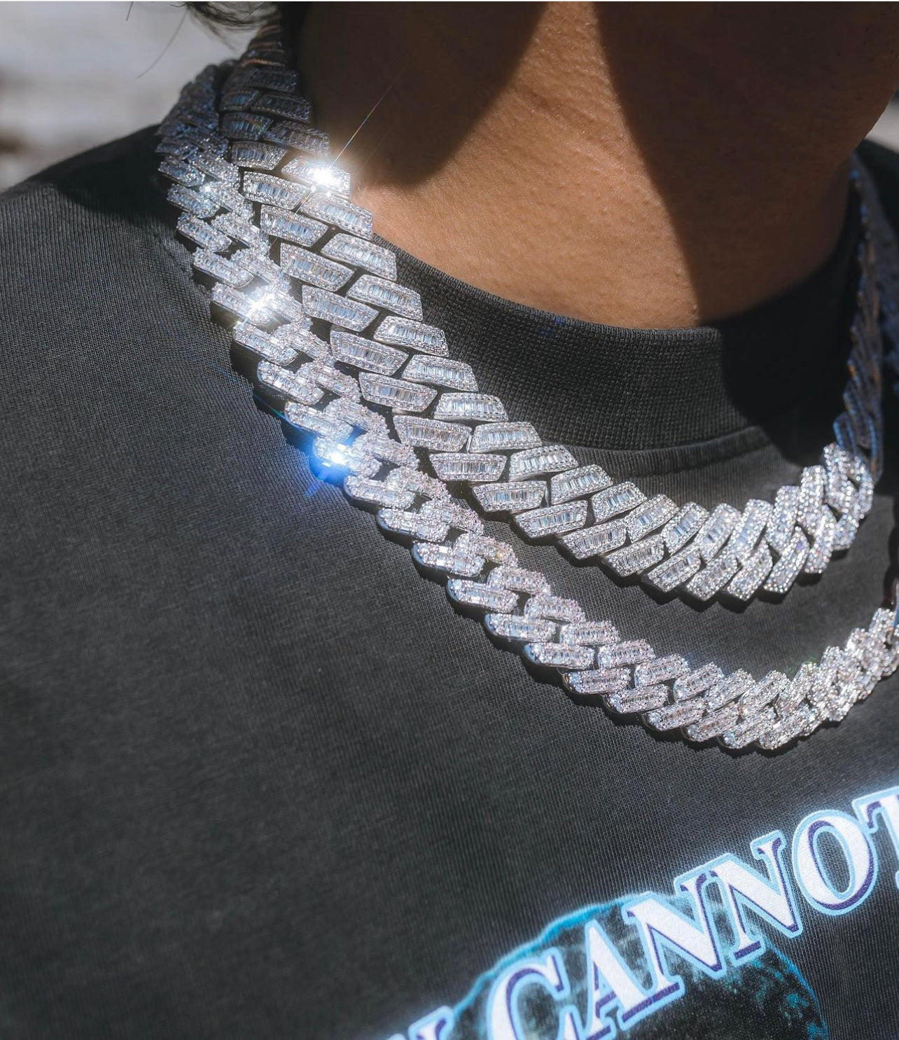 Emerald Cut Cuban Link Necklace