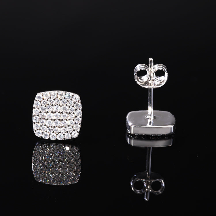 Multi-Stone Square Stud Earrings