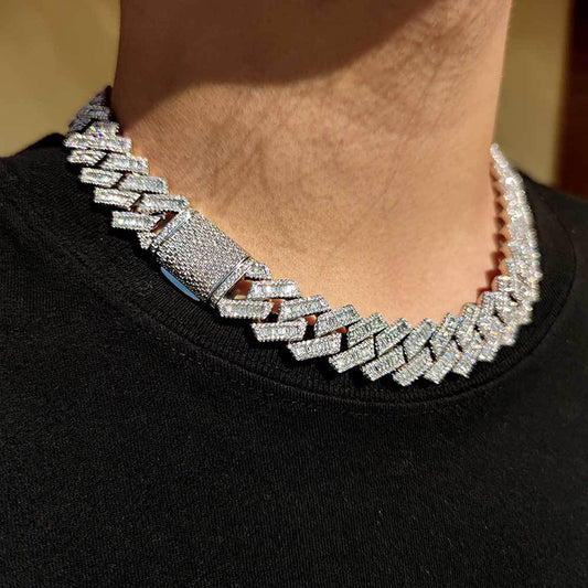 Emerald Cut Cuban Link Necklace
