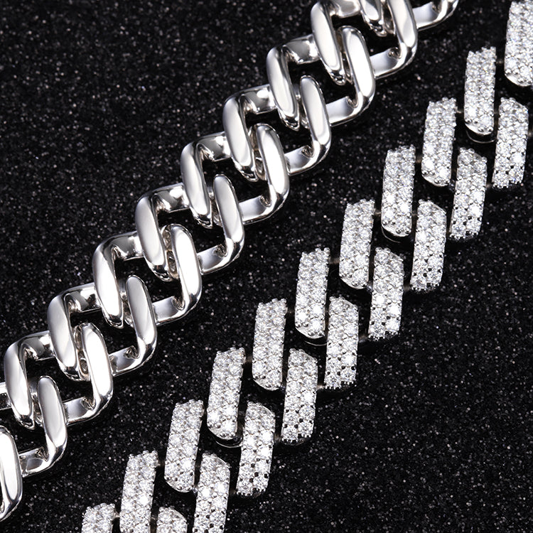 Two Rows Cuban Link Necklace (Box Clasp)
