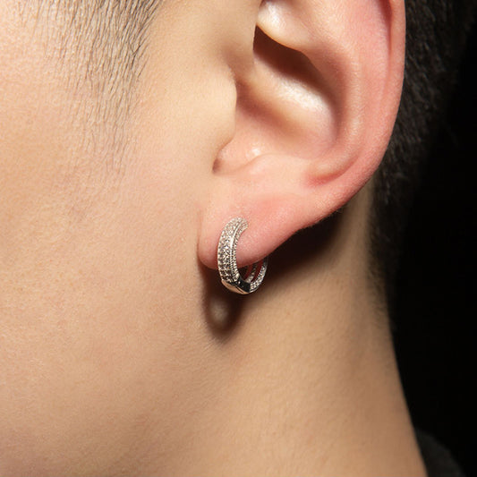 Multi-Stone Mini Hoop Earrings